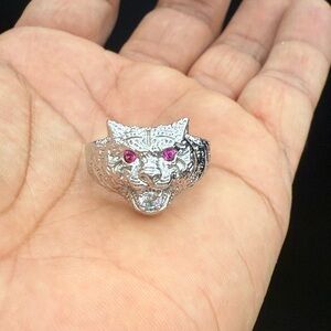 925 Sterling Silver panther ring size 8